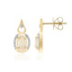 Boucles d'oreilles en or et Opale blanche du Brésil