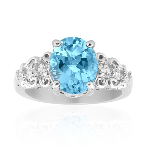 Himmelblauer Topas-Silberring