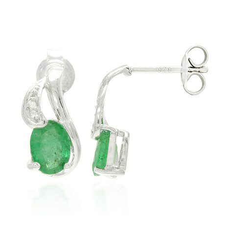 Pendientes en plata con Esmeralda de Bahía