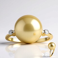 Anello in oro con Perla Dorata dei Mari del Sud Kabira (TPC)