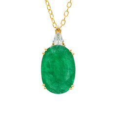 Pit D8 Emerald Silver Necklace (Gems en Vogue)