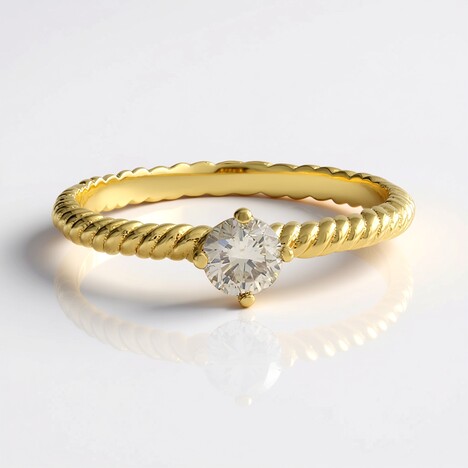 Anello in argento con Diamante Cioccolato I2
