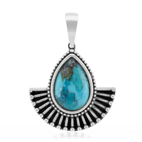 Pendentif en argent et Turquoise bleue de Mohavie (Jones Lee)