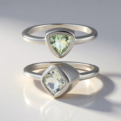 Bague en argent et Améthyste verte (MONOSONO COLLECTION)