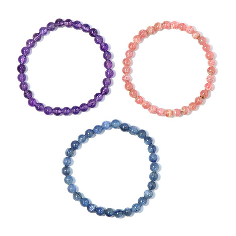 3er Set Edelstein-Armbänder