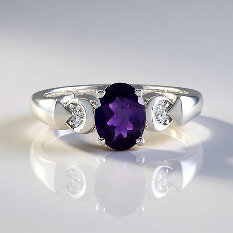 Bague en argent et Améthyste de Zambie