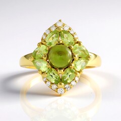 Anello in argento con Vesuvianite