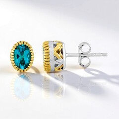 Orecchini in argento con Topazio Blu Paraiba