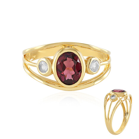 Anillo en plata con Granate de Malawi