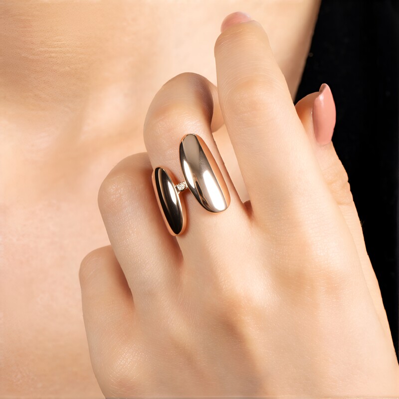 Zilveren ring met een I1 Argyle-Rose de France diamant (Annette)