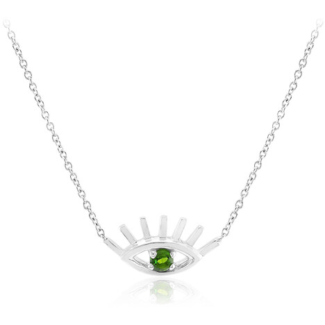 Collana in argento con Diopside Russo