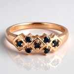 Anello placcato in oro con Diamante Fancy