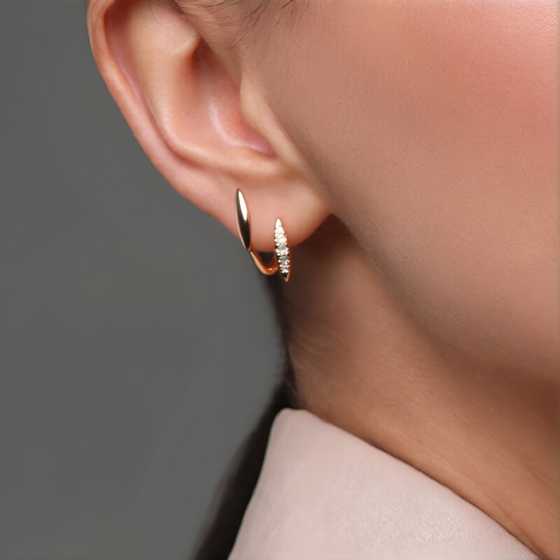 Pendientes en oro con Diamante rosa de Francia de Argyle SI1 (Annette)