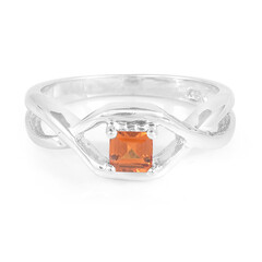 Anillo en plata con Granate Hesonita