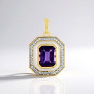 Colgante en plata con Amatista (M de Luca)