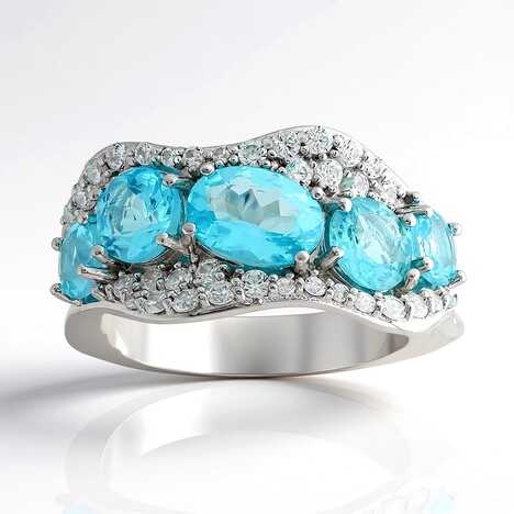 Anello in argento con Apatite Blu (de Melo Essence)