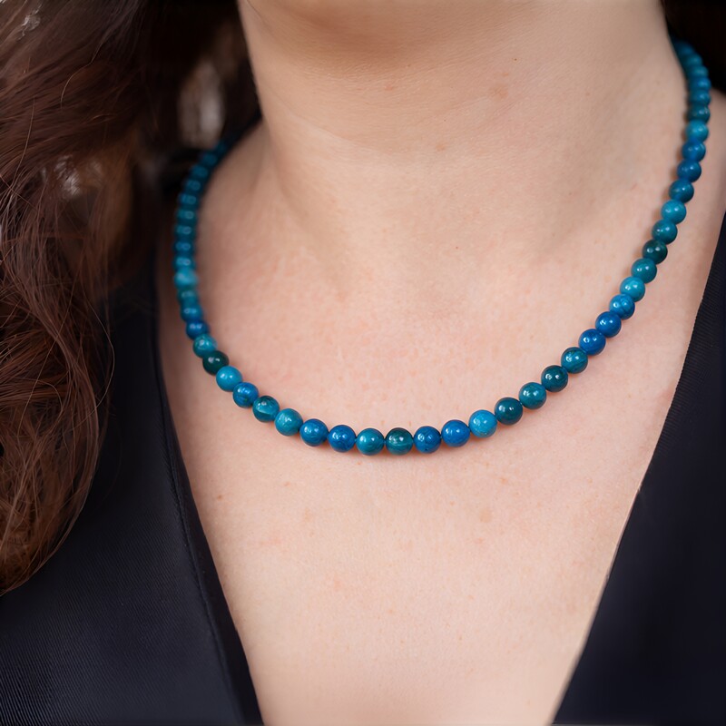 Collier en argent et Apatite bleue