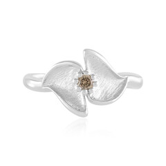 I2 Champagner-Brillant-Silberring