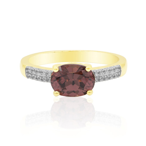 Anillo en oro con Zircón rosado