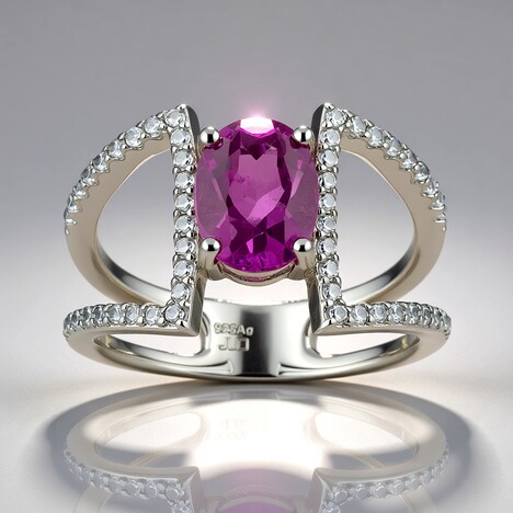 Anello in argento con Fluorite Rosa