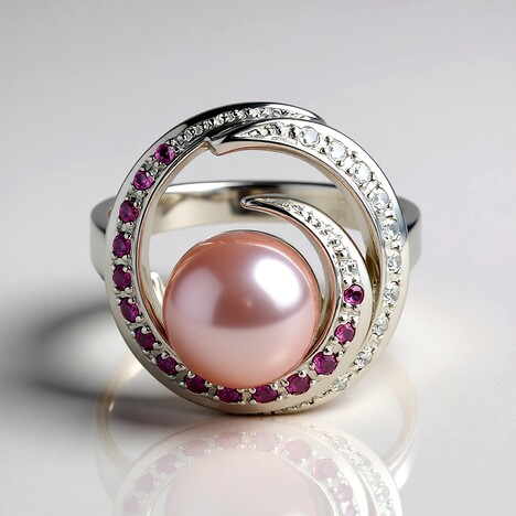 Anello in argento con Perla Ming (TPC)