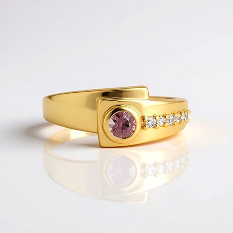 Anello in argento con Zircone Rosa