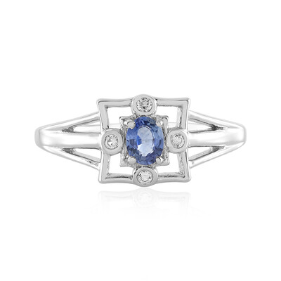 Anello in argento con Zaffiro Ceylon Blu (non riscaldato)