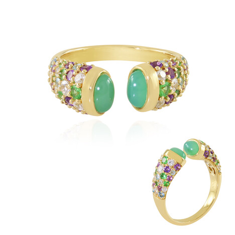 Zilveren ring met chrysopraasstenen (KM by Juwelo)