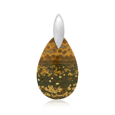 Zilveren hanger met een oceaan jaspis (Bali Barong)