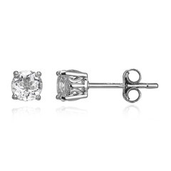 Boucles d'oreilles en argent et Topaze blanche
