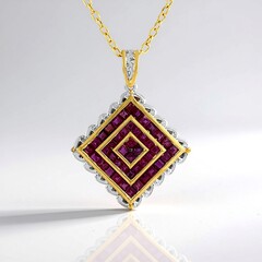 Collana in argento con Rubino della Birmania