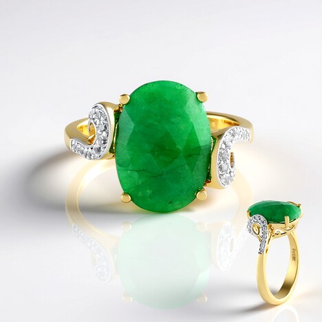 Anello in argento con Berillo color smeraldo