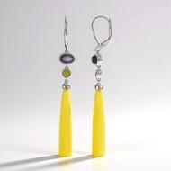 Zilveren oorbellen met Gele chalcedonen (KM by Juwelo)