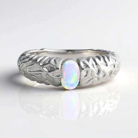 Anello in argento con Opale di Welo (SAELOCANA)