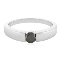 Schwarzer Diamant-Silberring