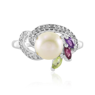 Anello in argento con Perla d'Acqua Dolce Bianca