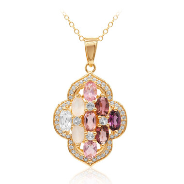 Collana in argento con Rodolite