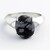 Anello in argento con Ossidiana Fiocco di Neve