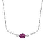 Magenta Garnet Silver Necklace