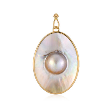 Ciondolo in argento con Perla Mabe (Bali Barong)