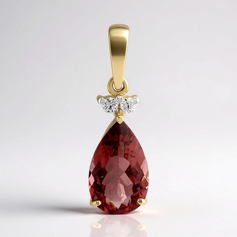Ciondolo in oro con Apatite Rossa