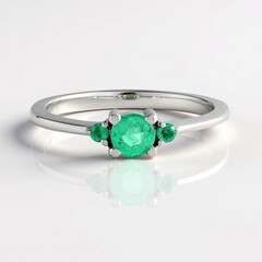 Anello in argento con Smeraldo Colombiano