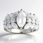 Anello in argento con Topazio Bianco
