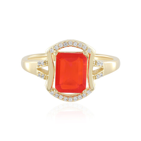 Äthiopischer Roter Opal-Silberring