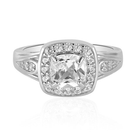 Weißer Topas-Silberring