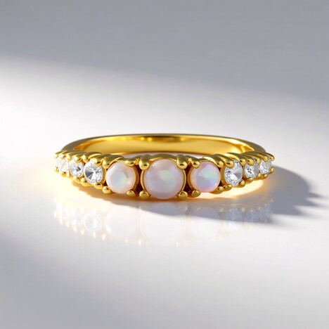 Bague en argent et Opale d'Australie