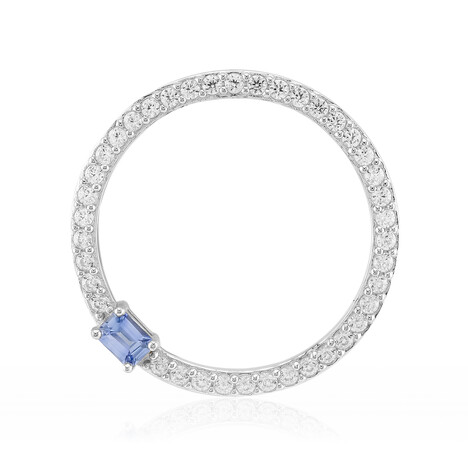 Colgante en plata con Zafiro azul Ceylon