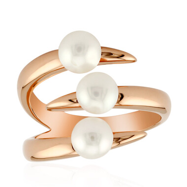 Zilveren ring met Witte zoetwater kweekparels (TPC)