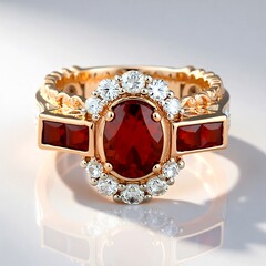 Anello in argento con Zircone Rosso