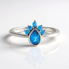 Anello in argento con Apatite Blu Neon